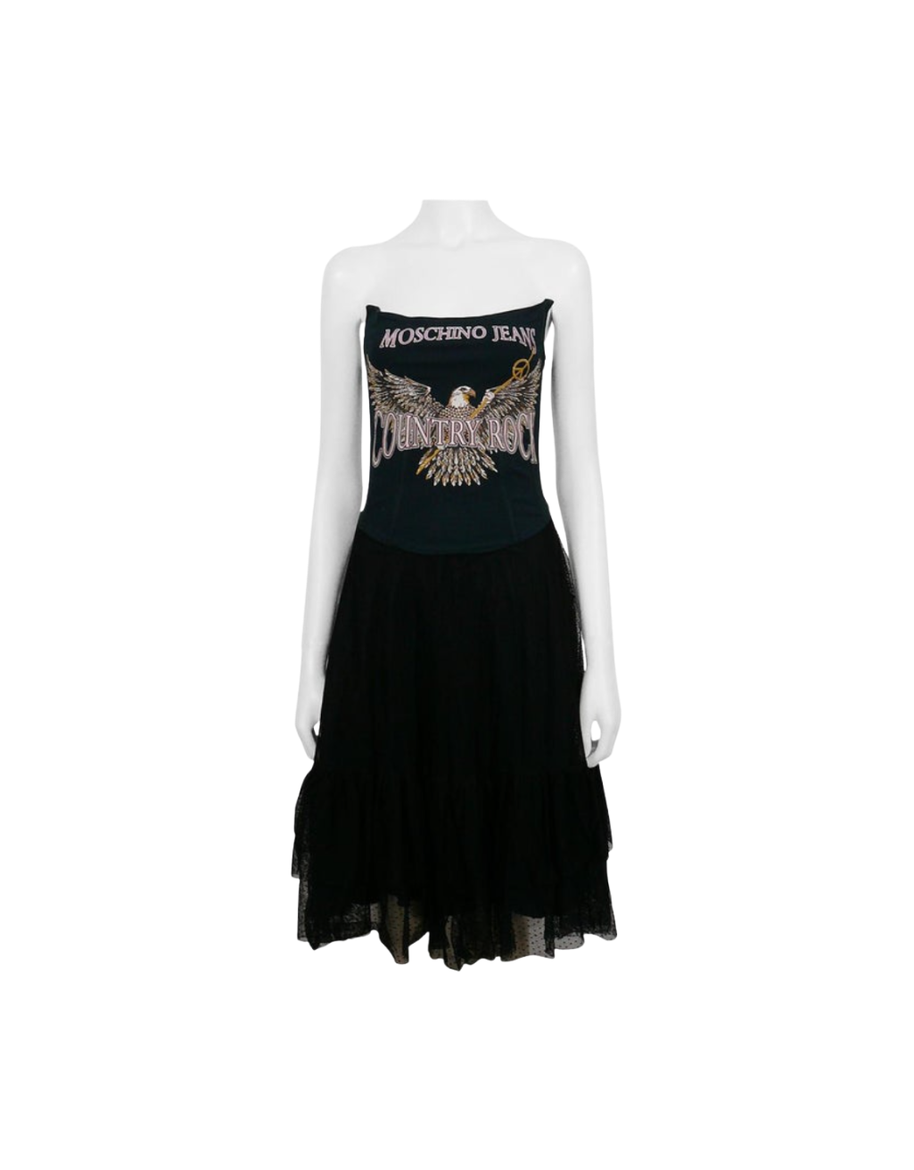Moschino Jeans “Country Rock” Corset Tulle Dress