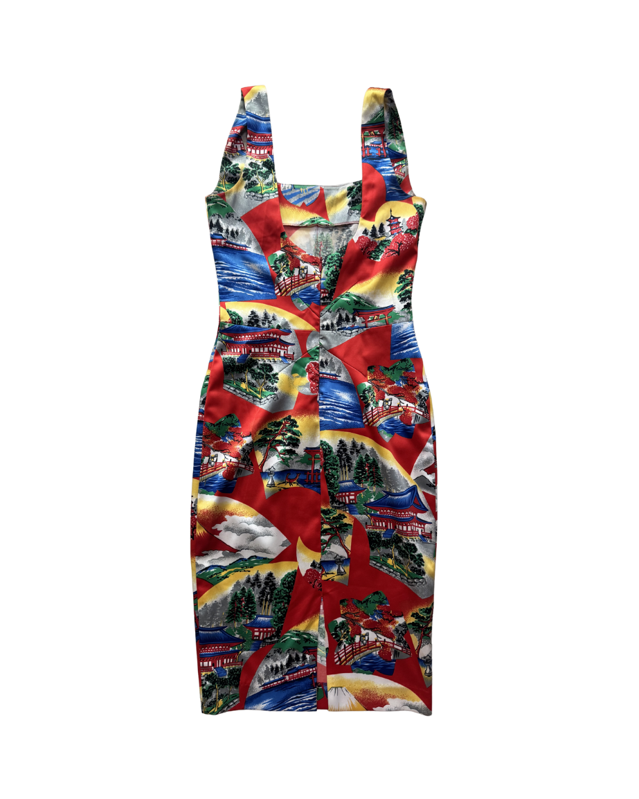 Dolce & Gabbana Japanese Post Card Midi Dress