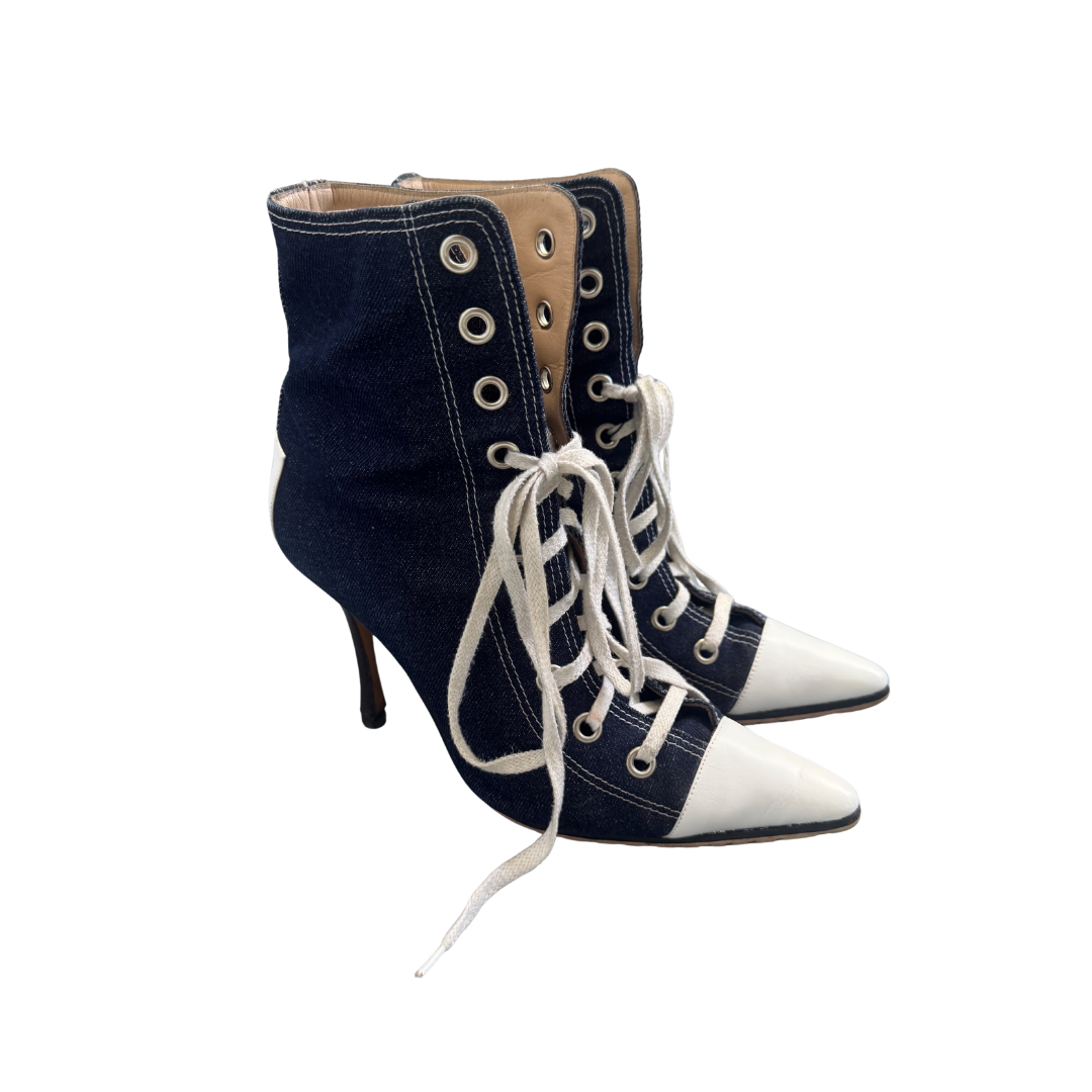 Manolo Blahnik Denim Sneaker Heels