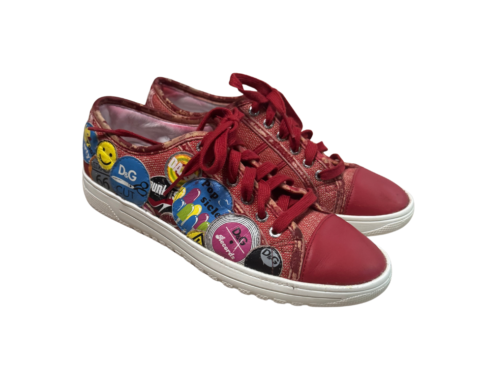Dolce & Gabbana Printed Patch Sneakers