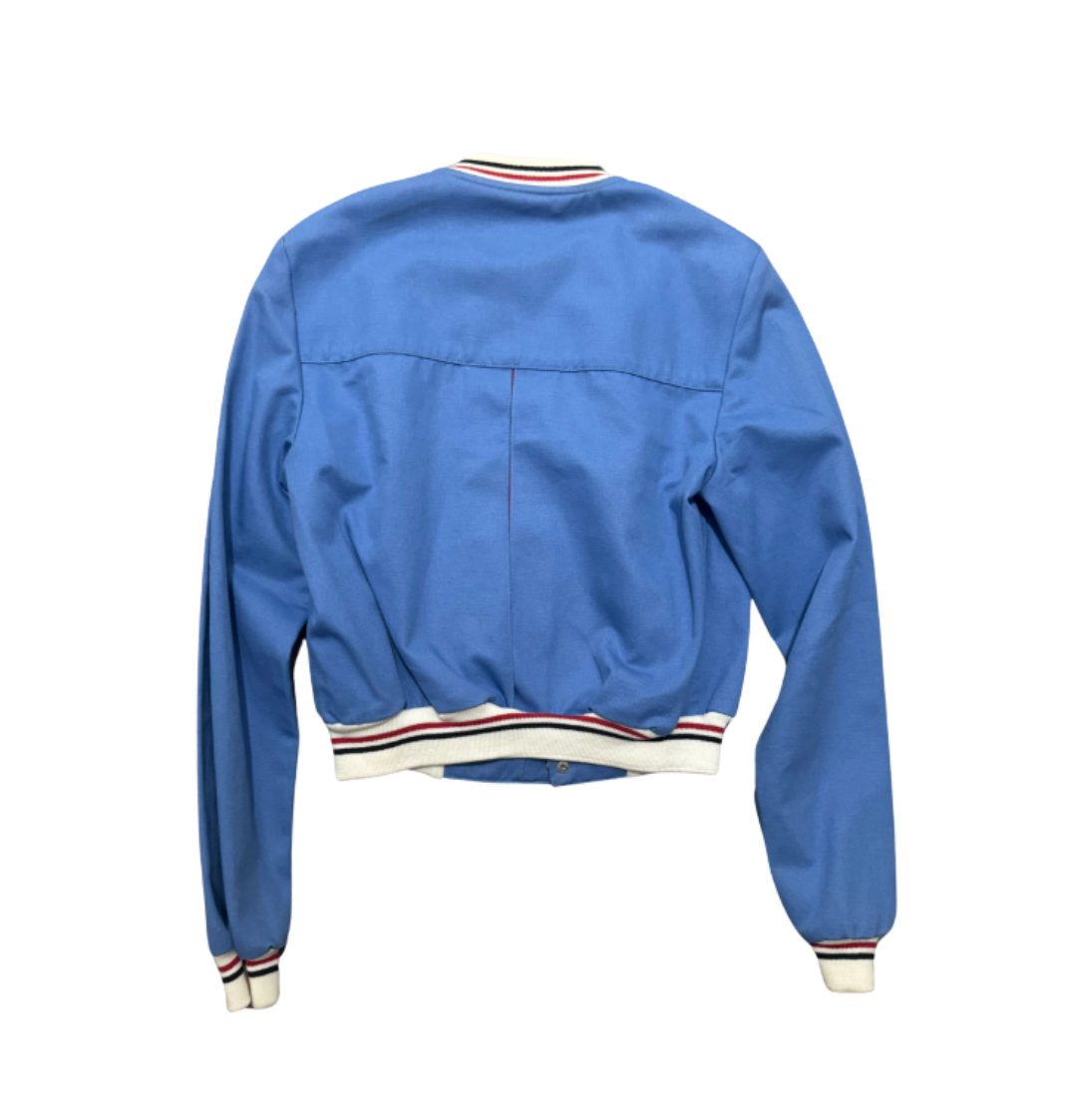 Dolce & Gabbana Cropped Blue Bomber Jacket