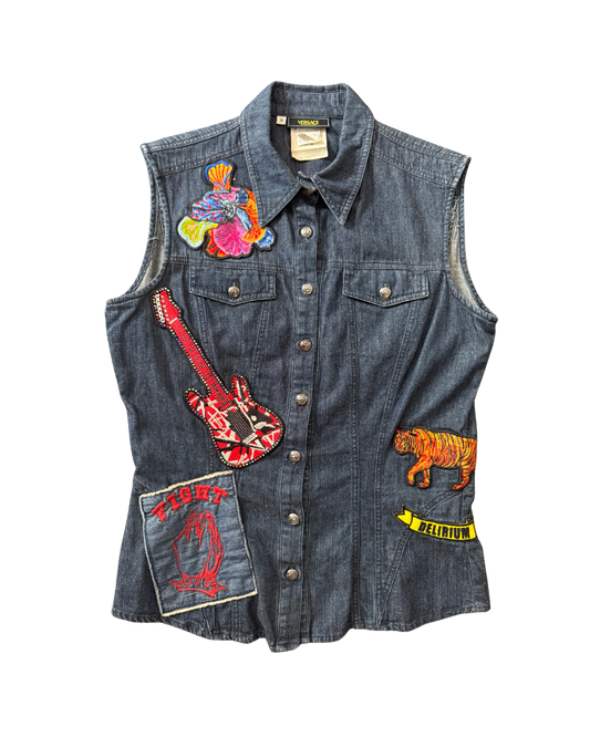 Versace Denim Vest Top