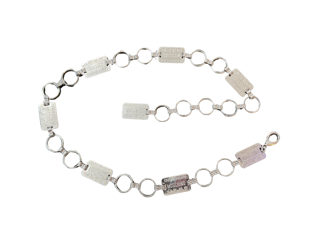 Moschino License Plate Chain Belt