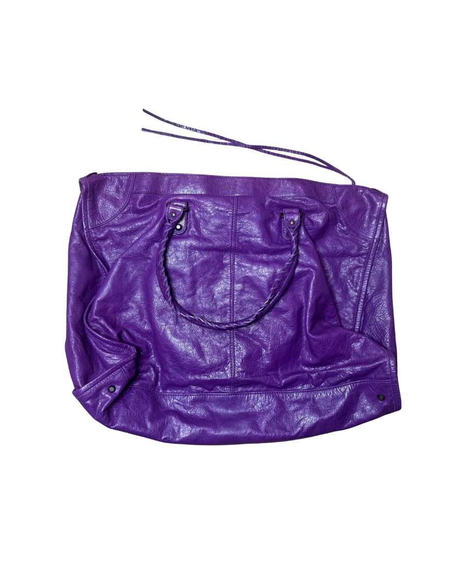 Balenciaga XL Purple Leather City Bag