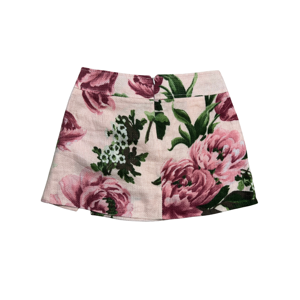 Dolce & Gabbana Linen Floral Mini Skirt