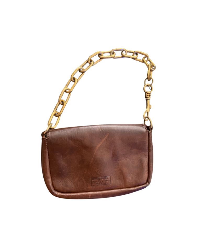 Dsquared² Leather Gold Chain Bag