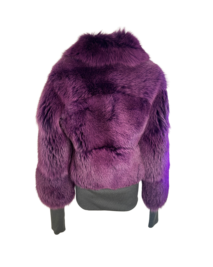 Dolce & Gabbana Purple Fur Jacket