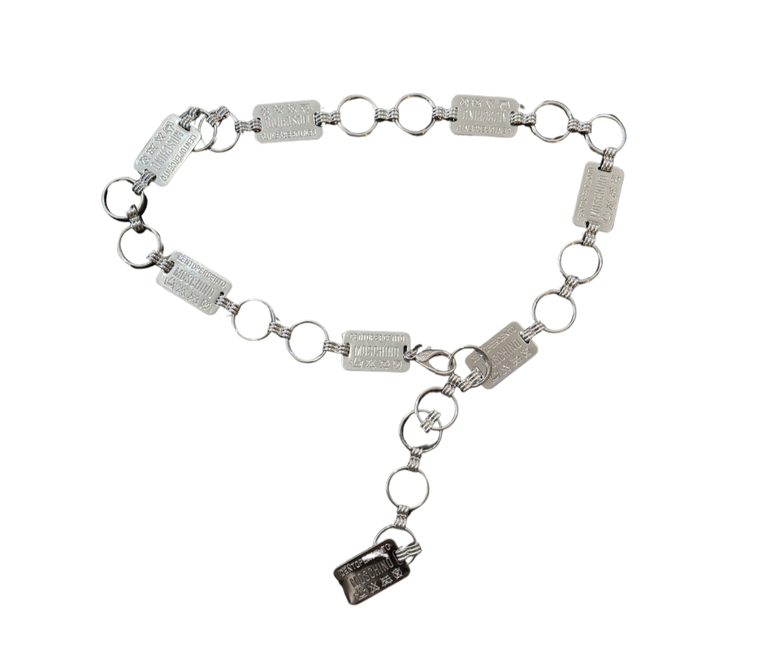 Moschino License Plate Chain Belt
