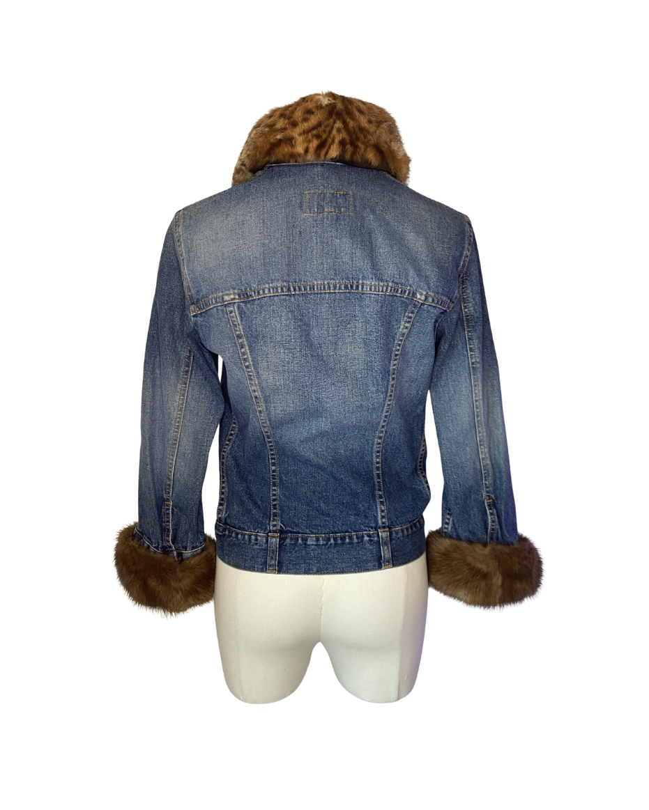 Dolce & Gabbana Leopard Fur Lined Denim Jacket