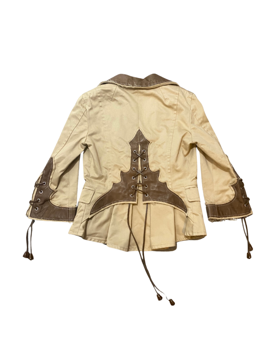 Dsquared² Beige Leather Accent Jacket