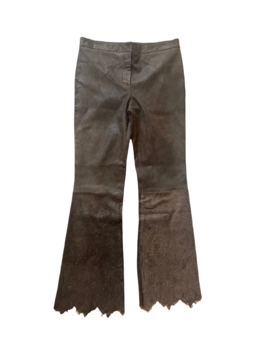 Roberto Cavalli Brown Leather Pants