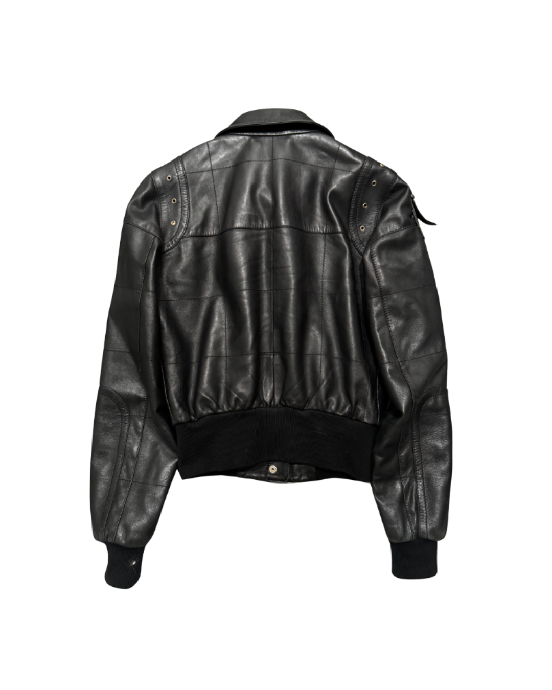 Dolce & Gabbana Black Leather Bomber Jacket