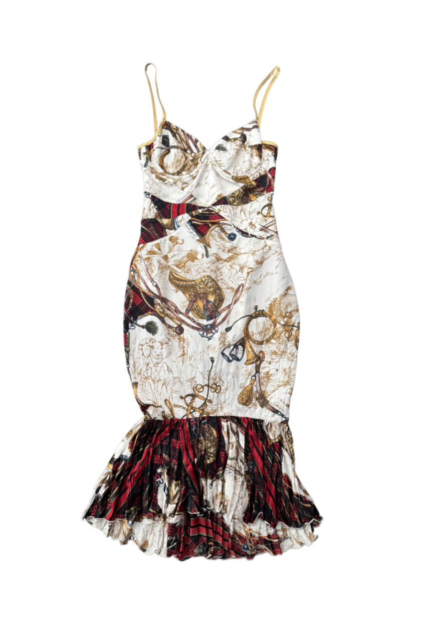 Just Cavalli Equestrian Bustier Ruffle Dress