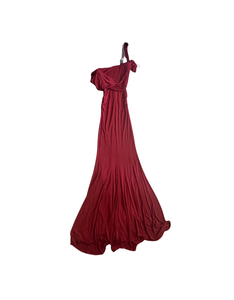 Roberto Cavalli Red Corseted Gown