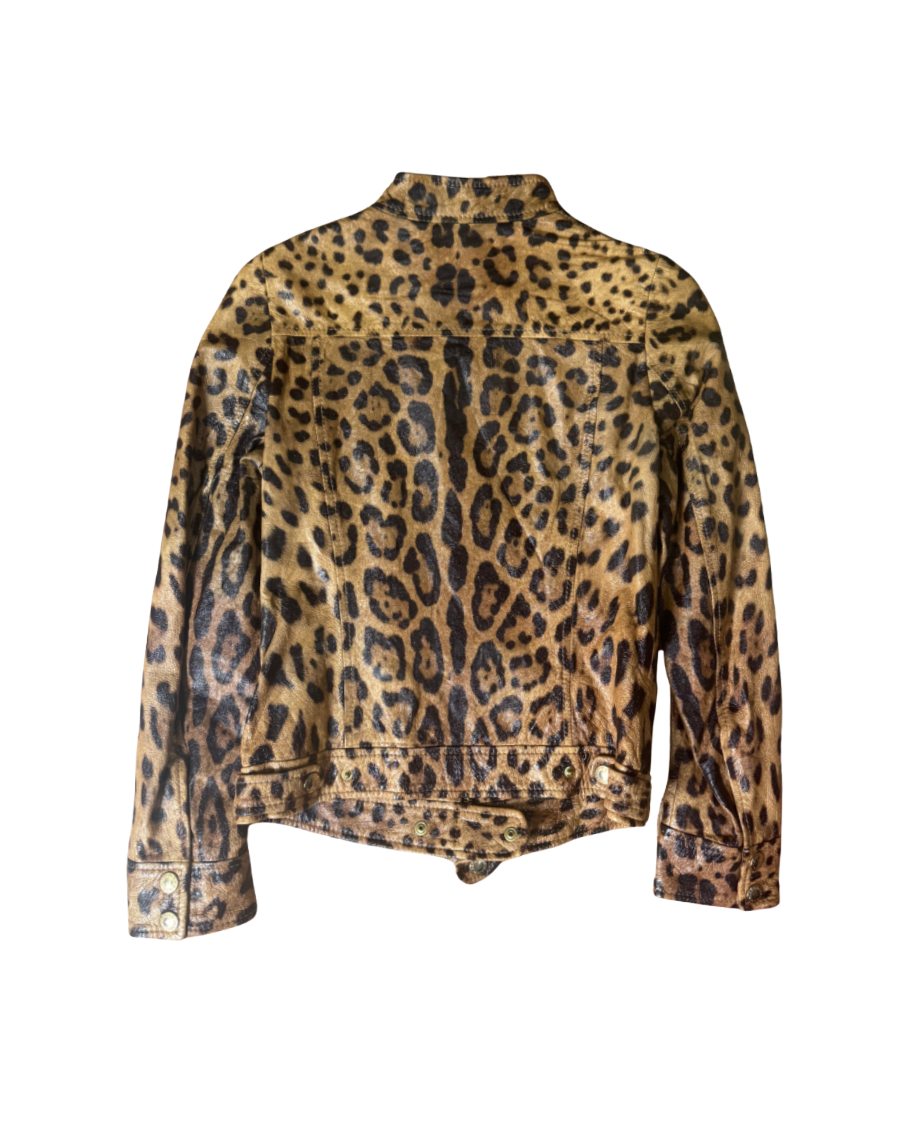 Dolce & Gabbana Leopard Leather Jacket