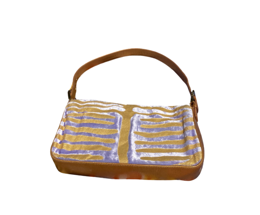 Fendi Gold/Purple/Silver Baguette Bag