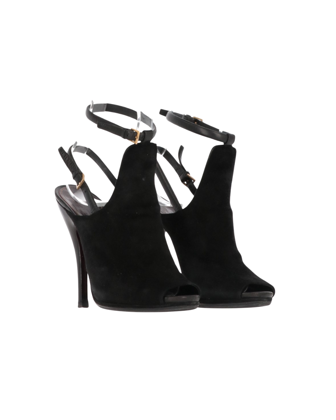 Gucci Suede Peep Toe Booties