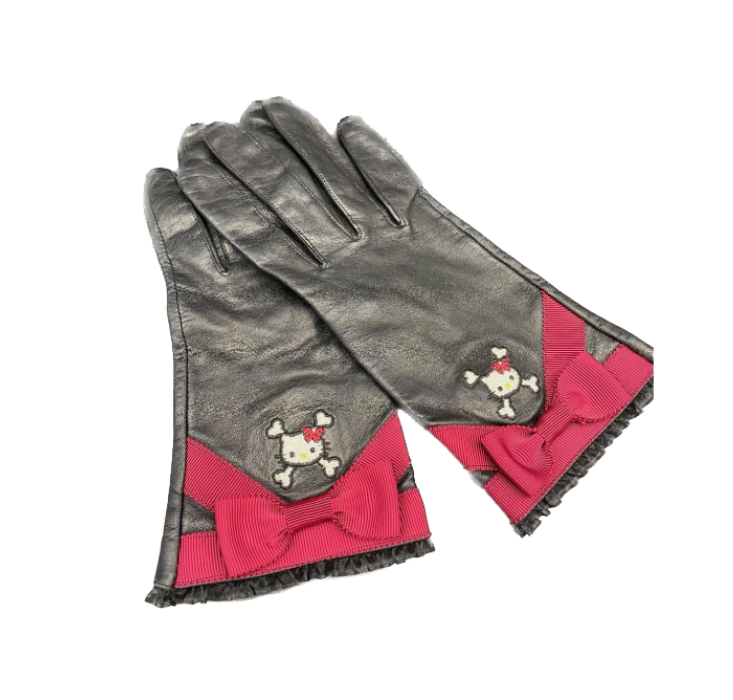 Anna Sui Leather Hello Kitty Leather Gloves
