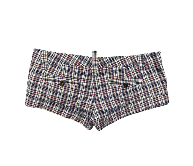 Dsquared² Gingham Micro Mini Shorts