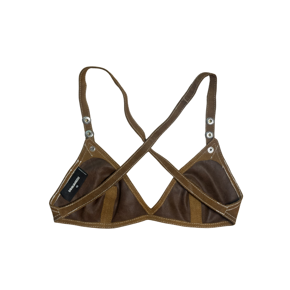 Dsquared² Brown Suede Bra Top