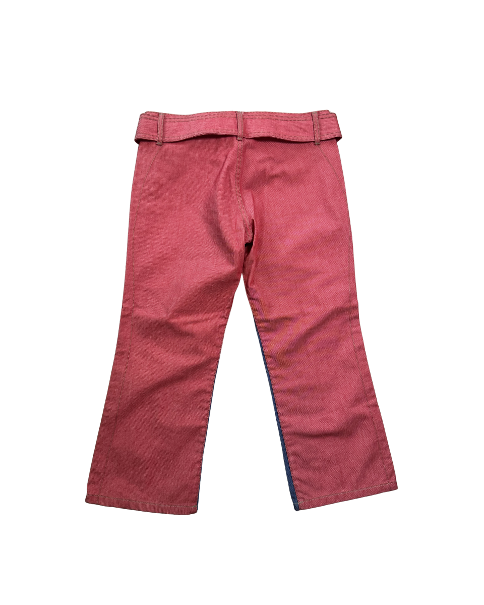 Diesel Red & Blue Belted Capri Pants