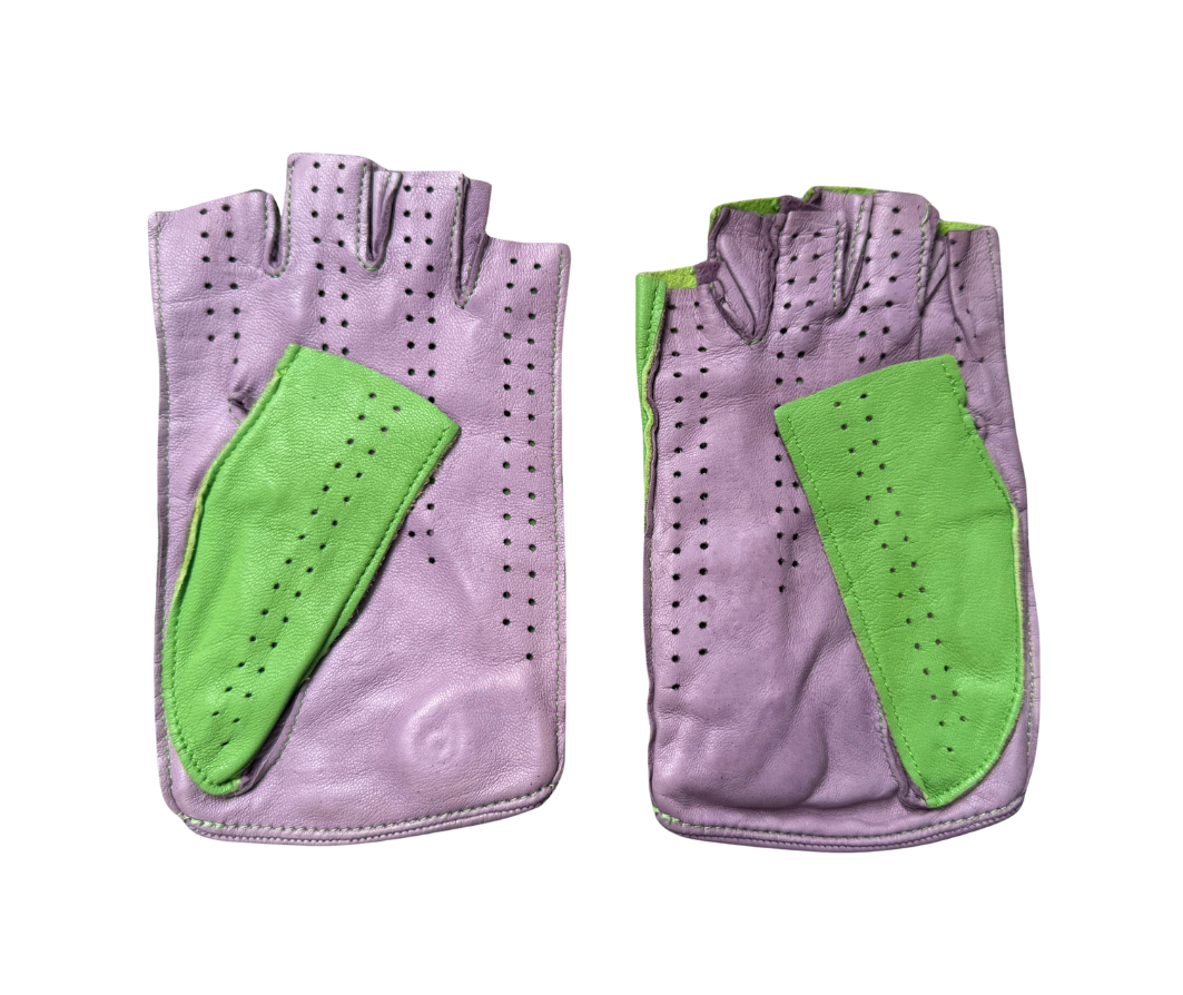 Dsquared² Purple & Green Fingerless Gloves