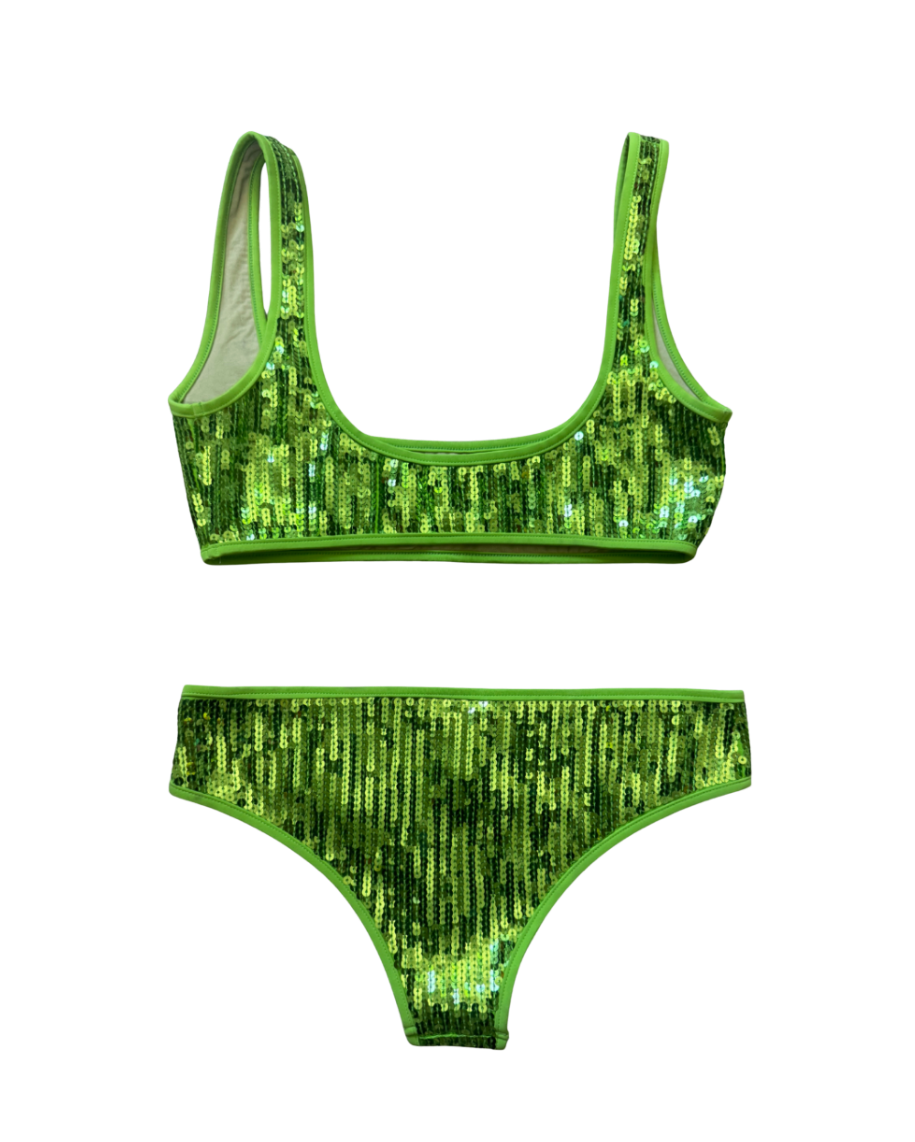 Dsquared² Green Sequin Bikini