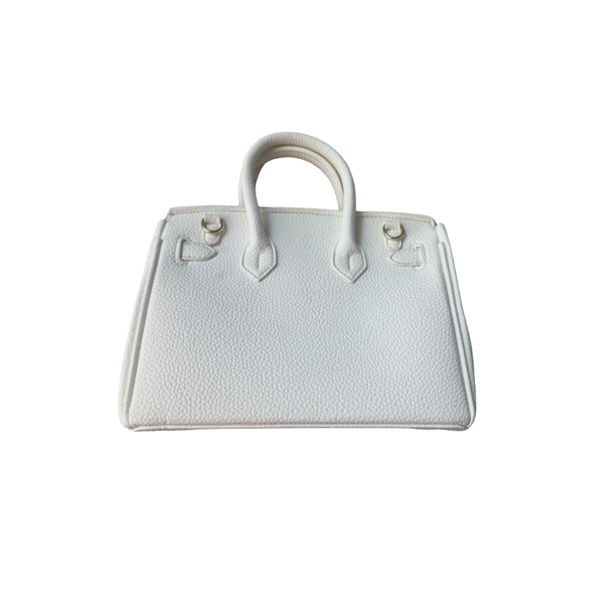 Seth Fountain White Faux “Burkin” Bag