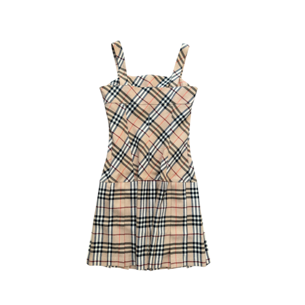 Burberry Blue Label Nova Check Mini Dress w/ Leather Buckle Detail
