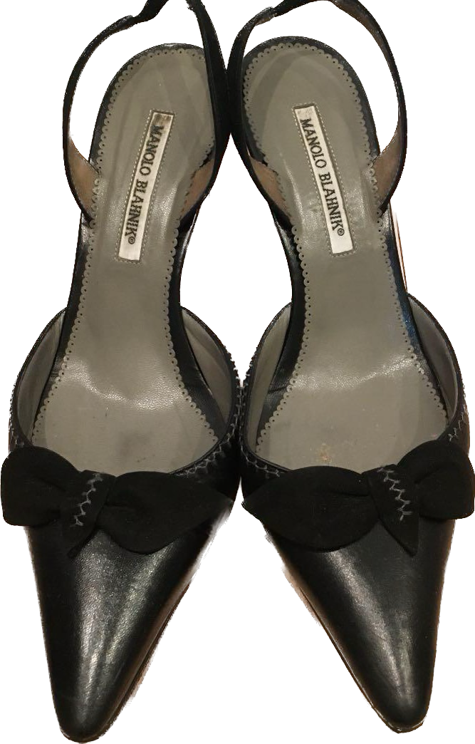 Manolo Blahnik Black Slingbacks