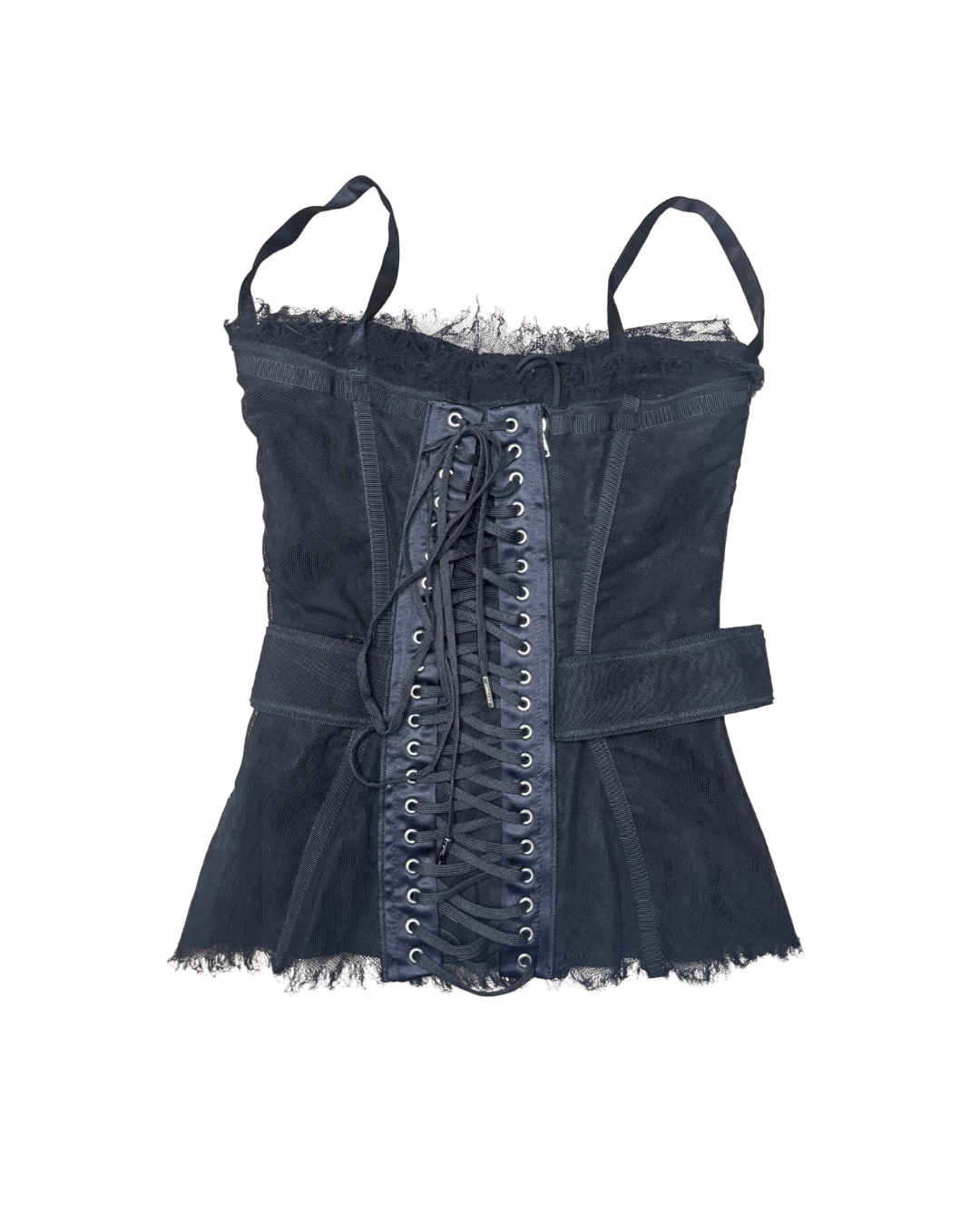 Dolce & Gabbana Padded Black Banded Bustier Top