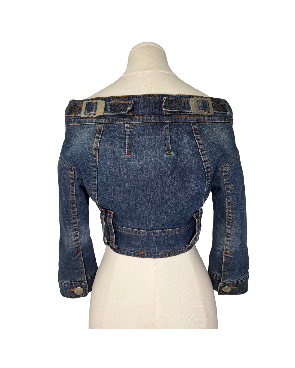 Dsquared² Cropped Denim Double-Zip Jacket