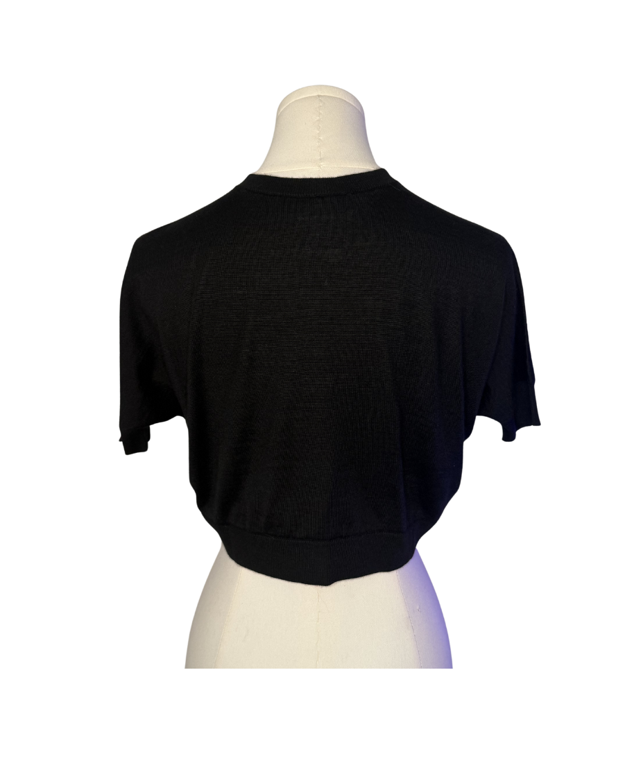 Dolce & Gabbana Black Cropped Short Sleeve Cardigan