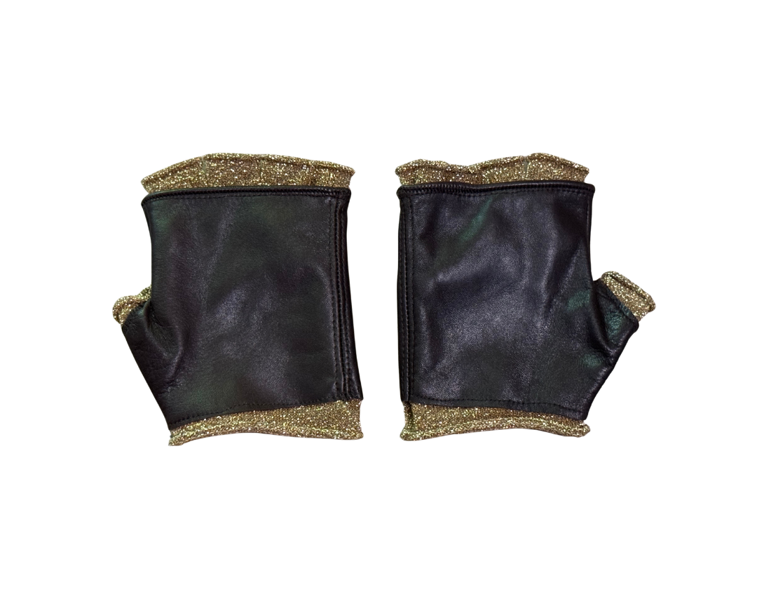 Dsquared² Brown & Gold Fingerless Gloves