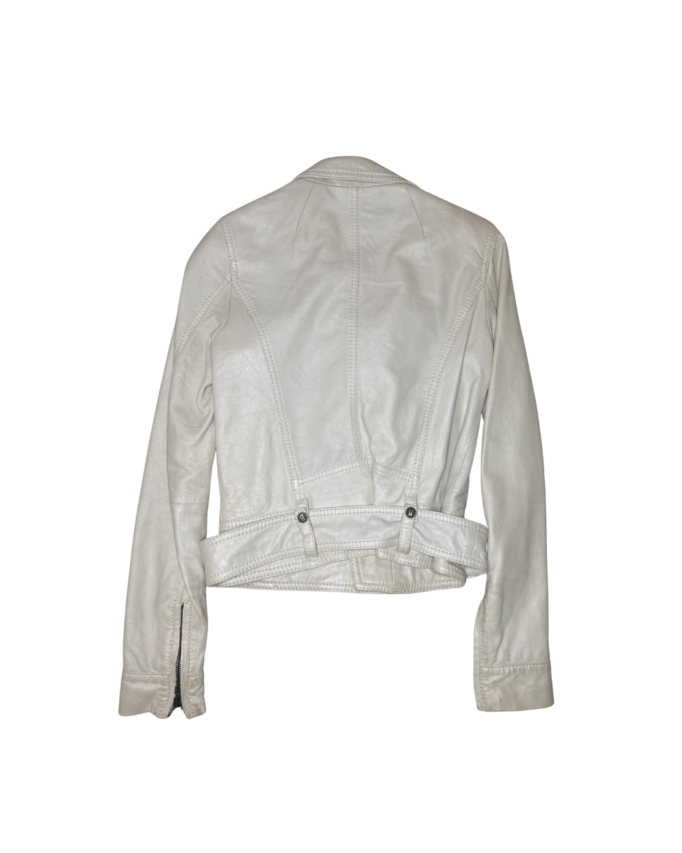 John Galliano White Iridescent Leather Jacket