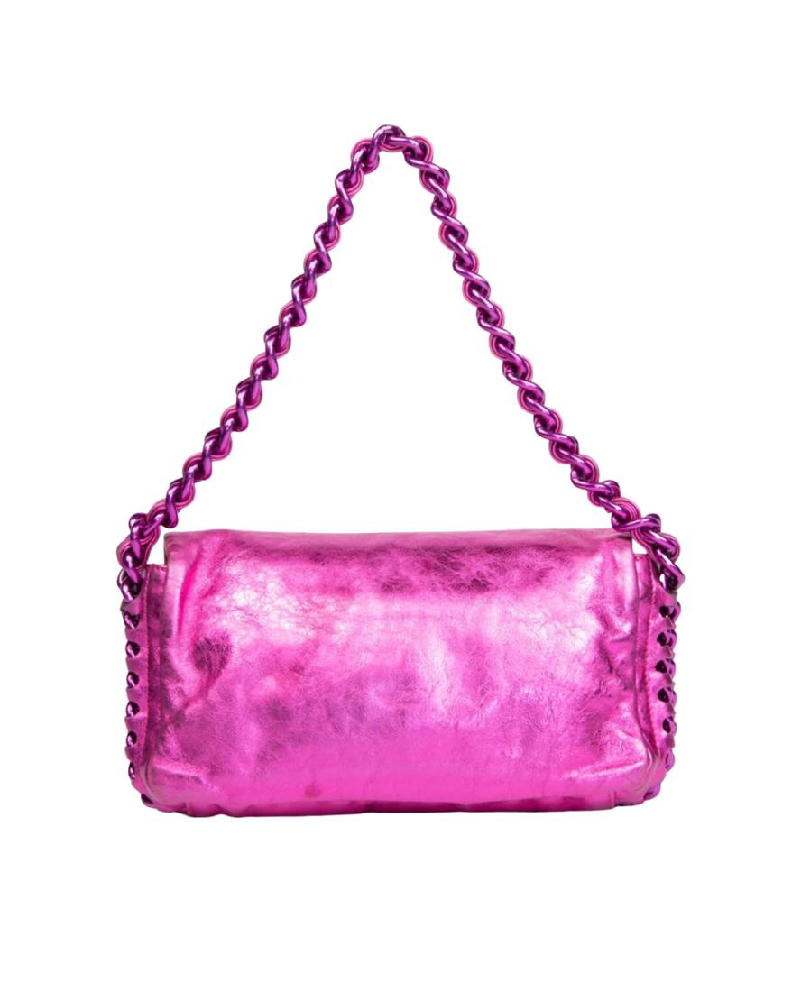 Chanel Pink Metallic Flap Bag