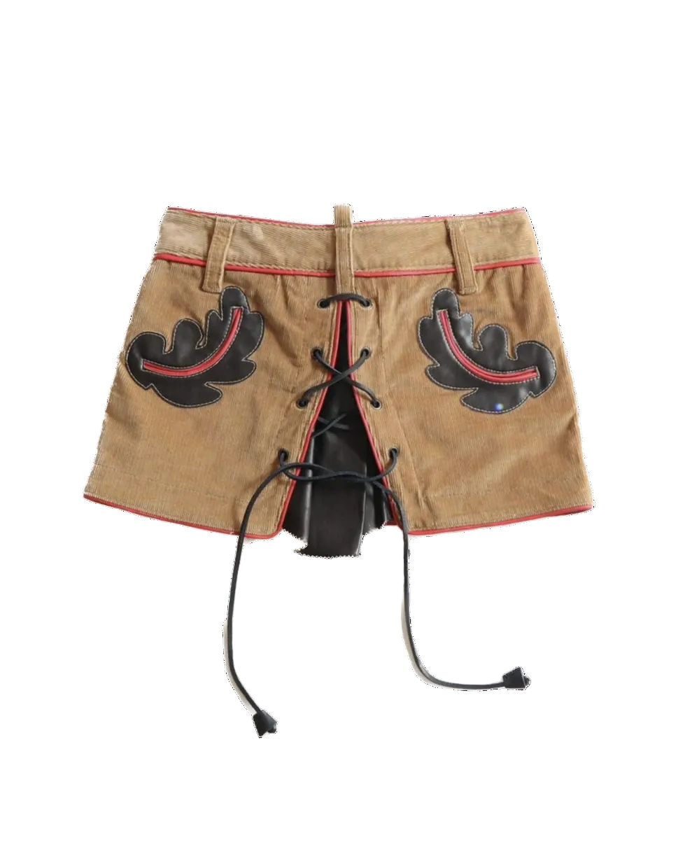 Dsquared² Camel Corduroy Skirt