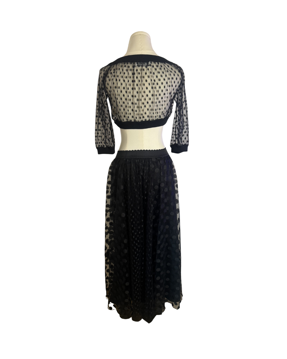 Blugirl by Blumarine Sheer Polka Dot Maxi Skirt