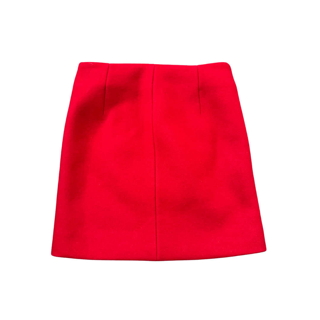Dsquared² Red Wool Double-Breasted Skirt