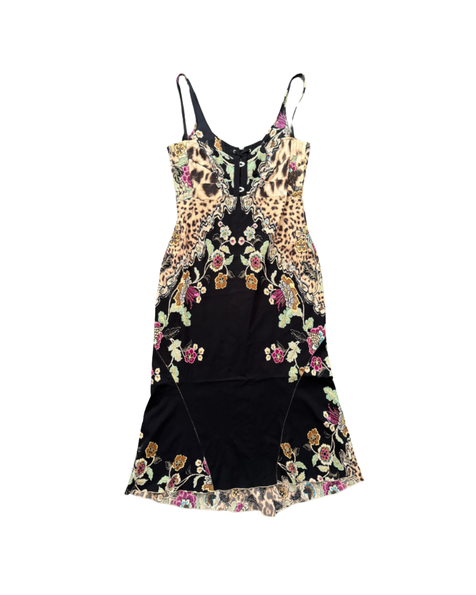 Roberto Cavalli Cheongsam Style Corset Dress