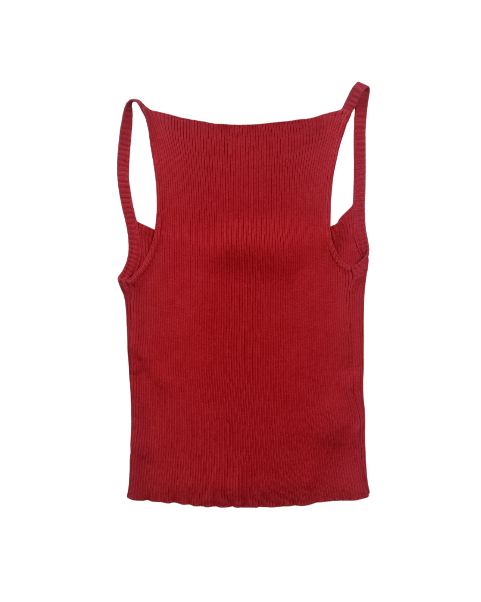 Dolce & Gabbana Red Knit Tank Top