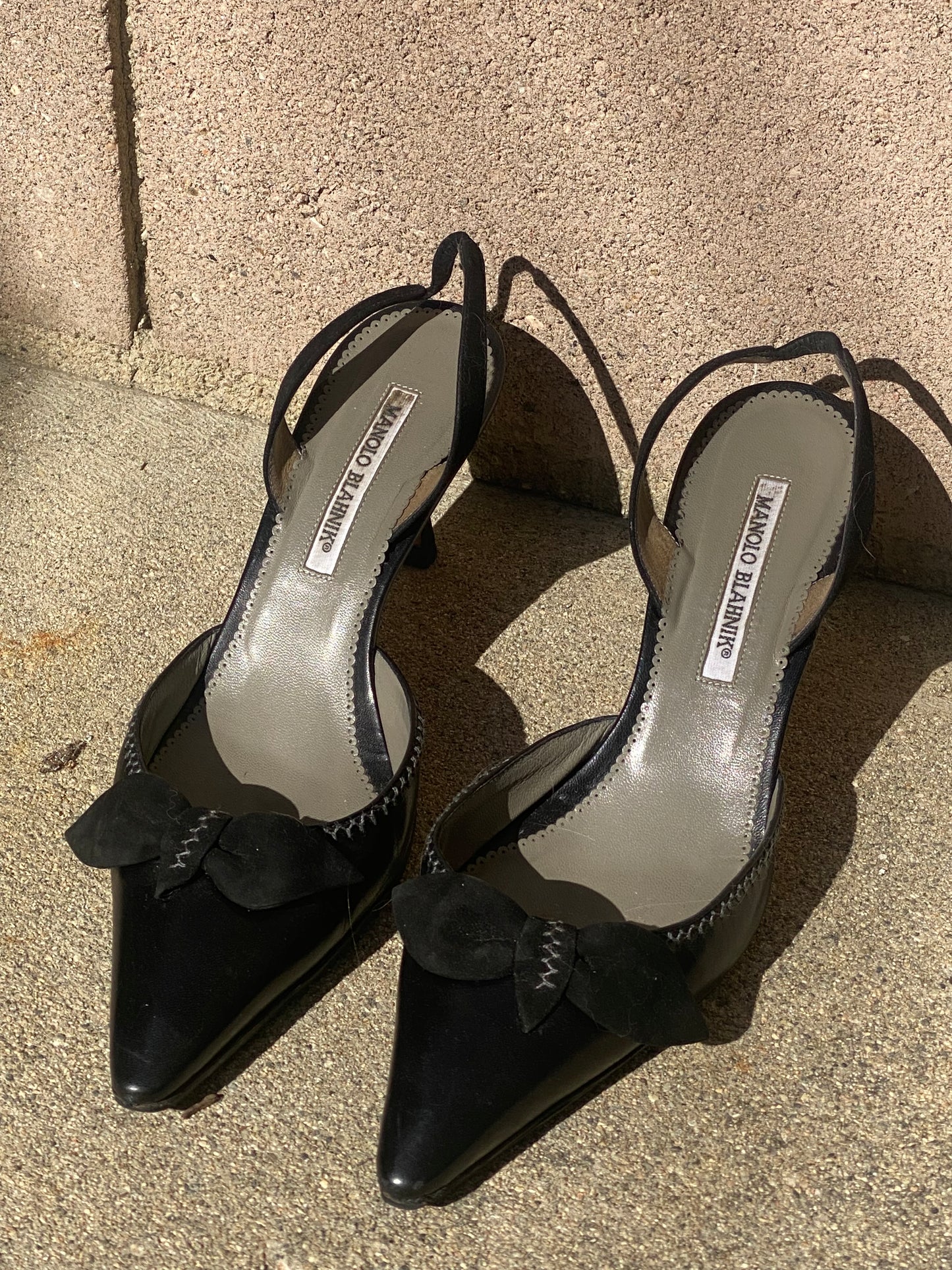 Manolo Blahnik Black Slingbacks