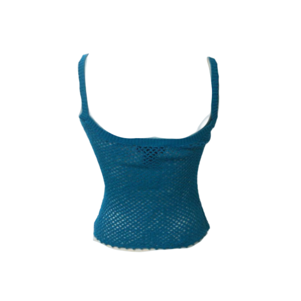 Diesel Blue Fishnet Tank Top