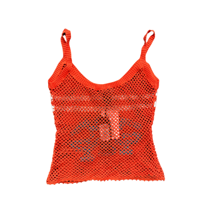 Diesel Orange Fishnet Tank Top