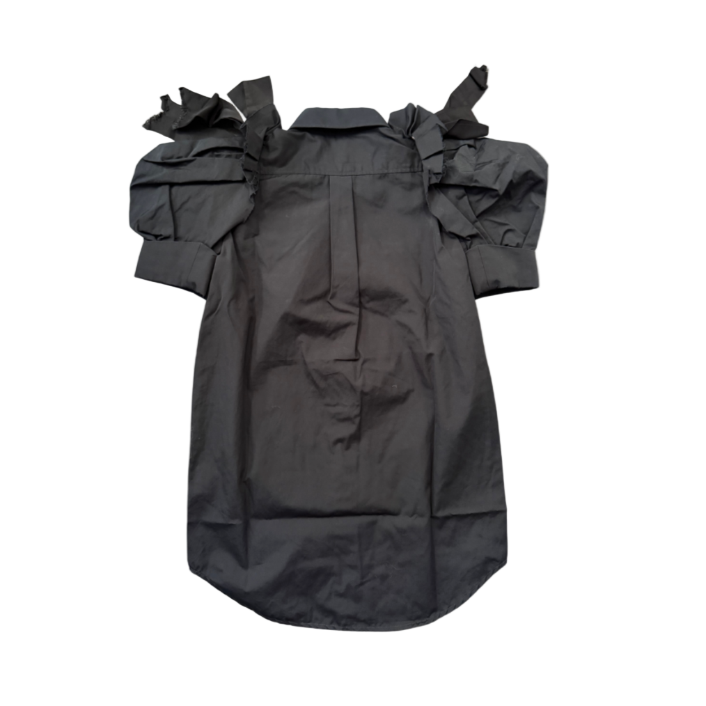 Dsquared² Black Ruffled Sleeve Top