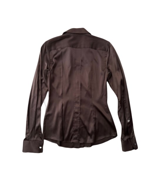 Dolce & Gabbana Brown Silk Button-Up Top