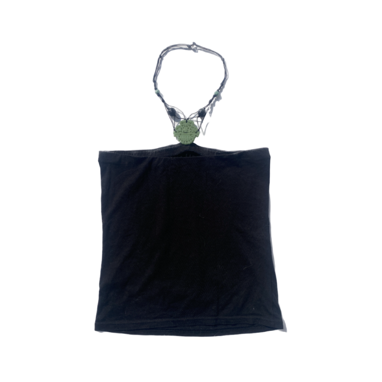 Vivienne Tam Jade/Beaded Neck Halter Top