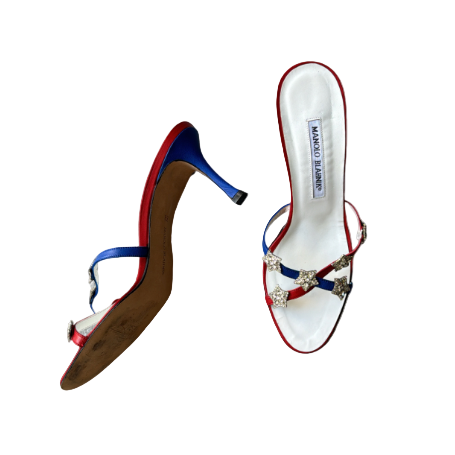 Manolo Blahnik Patriotic Star Sandal Heels