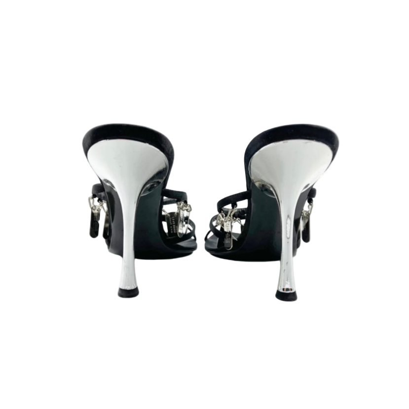Christian Dior Black Dog Tag Heels