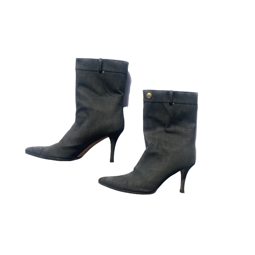 Christian Dior Dark Wash Denim Short Boots